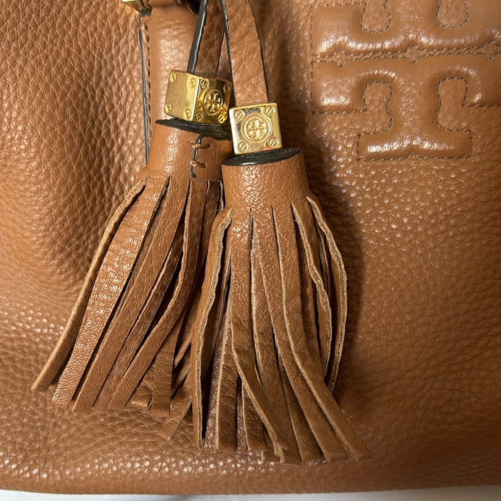 Tory Burch Thea Zip Satchel in bark - Picture 2 of 11